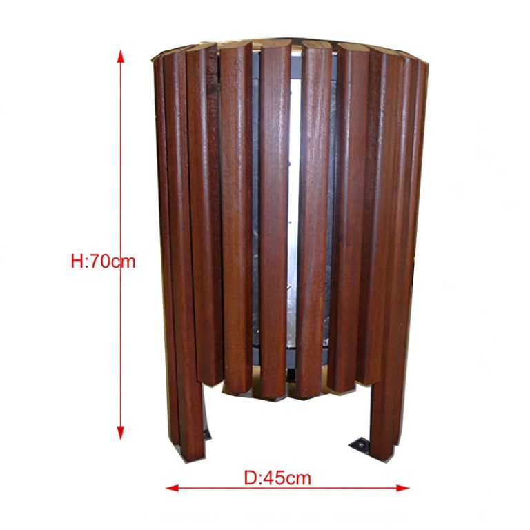 The Hs Ds005 Galvanized Metal Garbage Can: Durable Art For Public Spaces